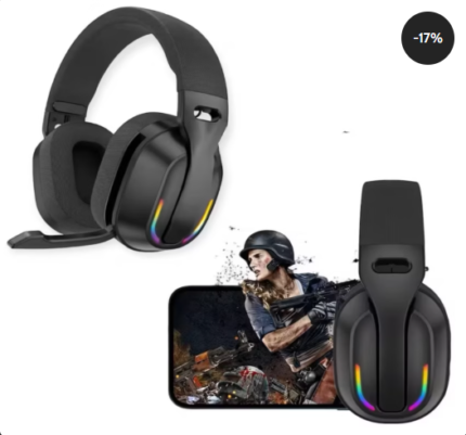 PG-B500 Kablosuz Gaming Kulaklık - Düşük Gecikme, RGB Aydınlatma ve 26 Saat Pil Ömrü