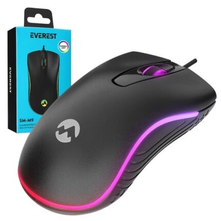 Everest SM-M9 1000 DPI USB RGB Rainbow LED'li Siyah 3D Optik Gaming Mouse